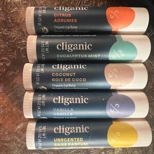 Cliganic USDA Organic Lip Balm Set 5 Flavors 100% Natural Moisturizer for Lips